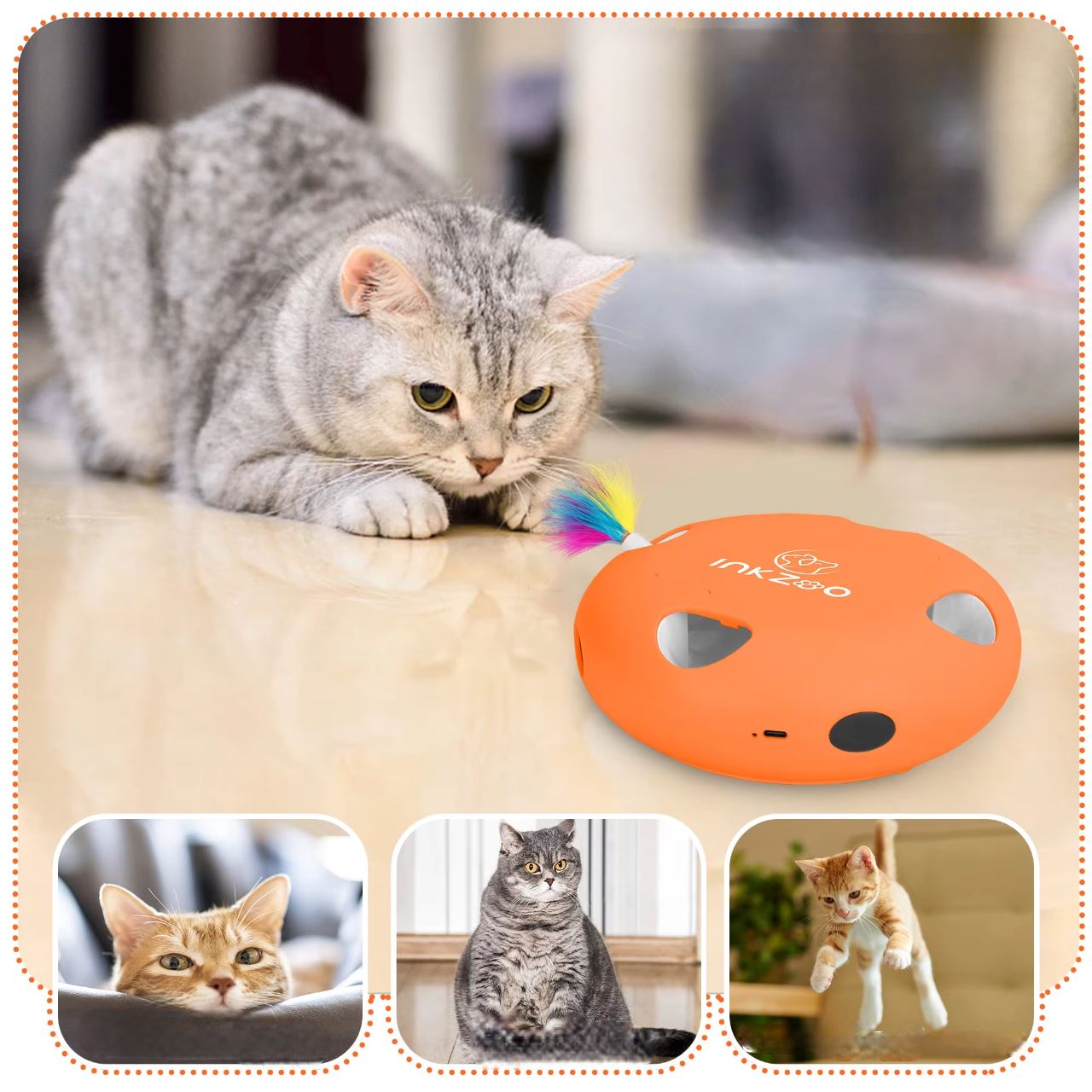 Jeux Chat - PlumeMagique™ - Orange